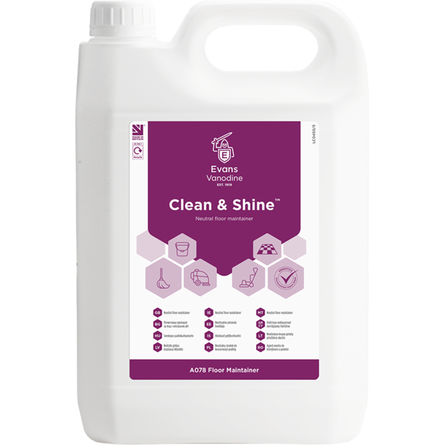 EVANS grindų ploviklis CLEAN & SHINE, 5L