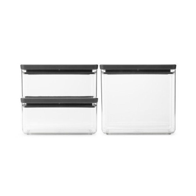  Indai biriems produktams Brabantia TASTY+, tamsiai pilkos sp., 3 vnt., 2x1.5L ir 1x3.5L