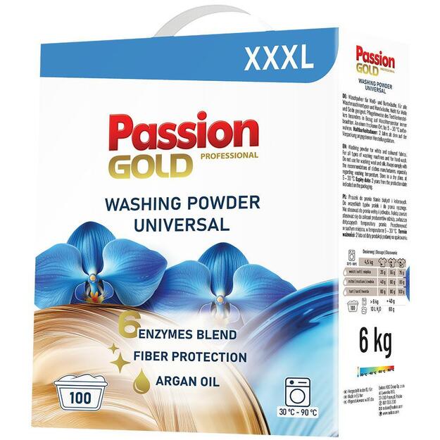 Skalbimo milteliai Passion Universal, 6kg (užsakymo pristatymas teikiamas tik per kurjerį)