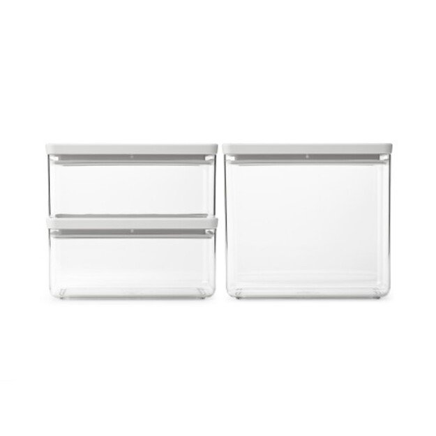 Indai biriems produktams Brabantia TASTY+, šviesiai pilkos sp., 3 vnt., 2x1.5L ir 1x3.5L