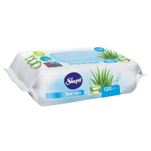 SLEEPY Aloe Vera drėgnos servetėlės, 120 vnt.