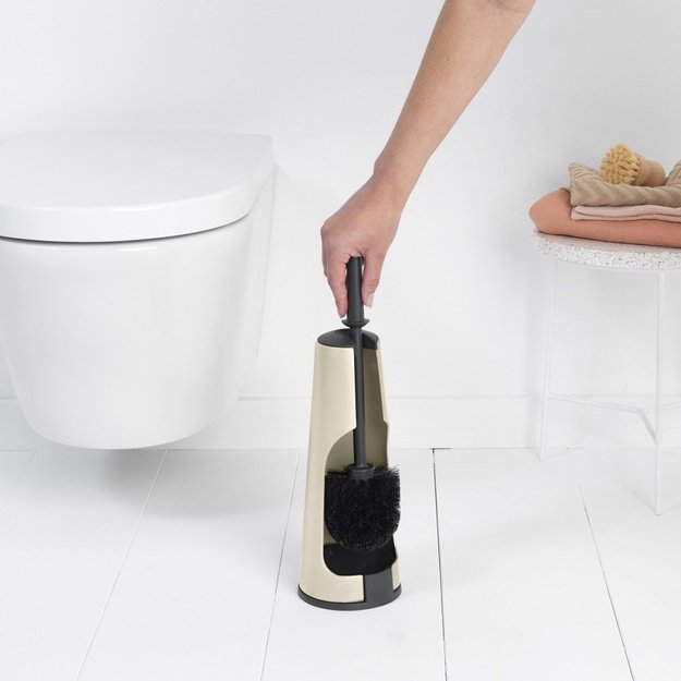 Tualeto šepetys su laikikliu RENEW, smėlio spalvos, Brabantia