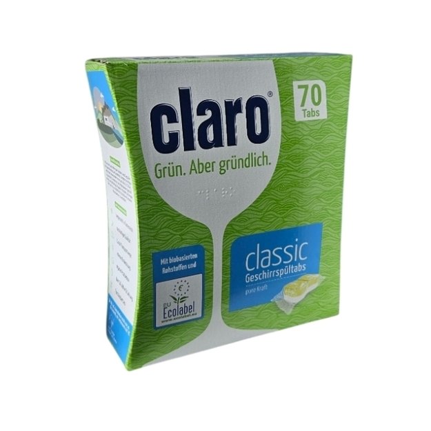 Ekologiškos indaplovių tabletės Claro Classic 70 vnt.