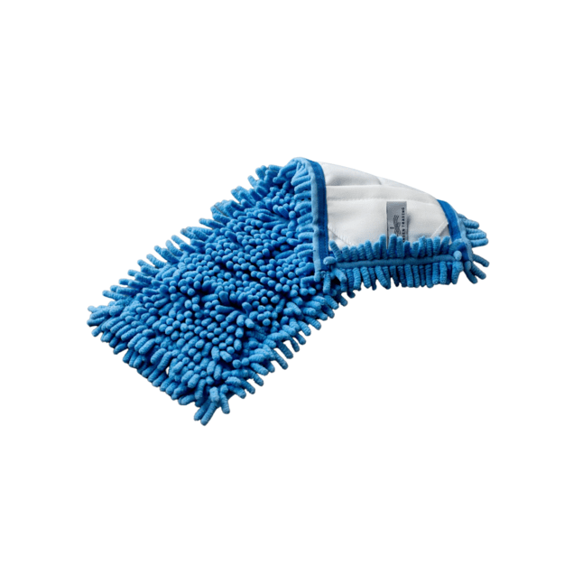 Chenille perdirbto poliesterio grindų šluostė, 40 cm, mėlyna spalva 