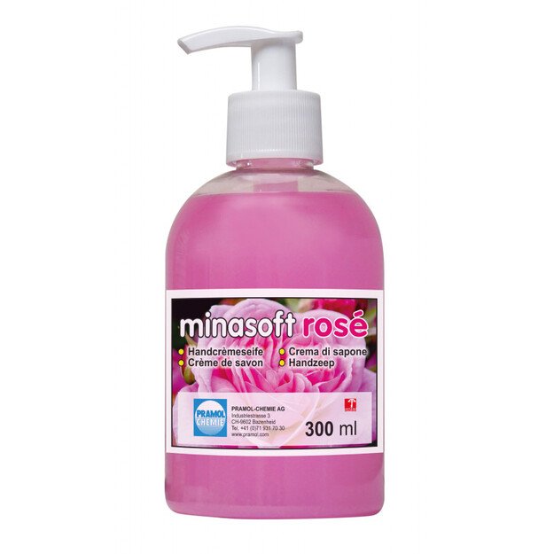 Kreminis rankų muilas MINASOFT ROSE rožių kvapo, 300ml PRAMOL CHEMIE