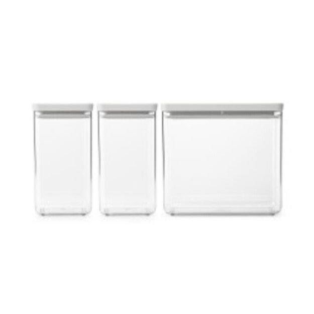 Indai biriems produktams Brabantia TASTY+, šviesiai pilkos sp., 3 vnt., 2x1,6L + 1x3,5L