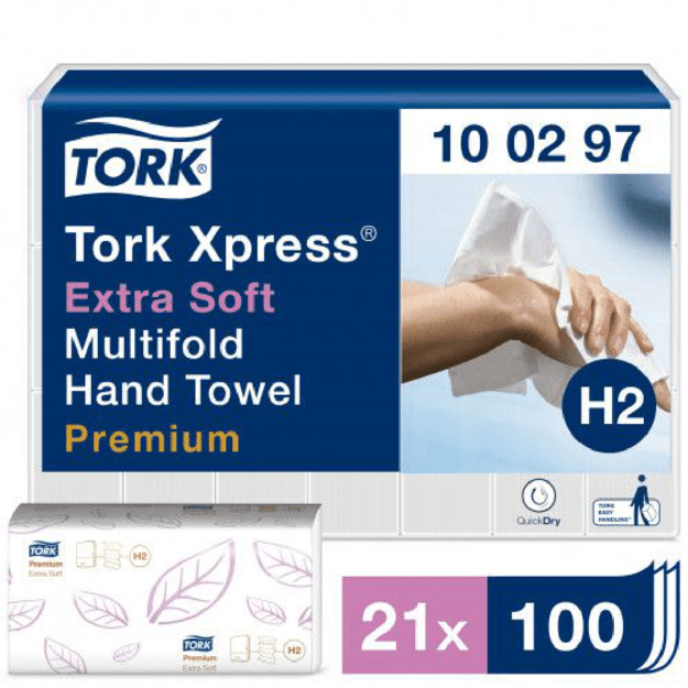 RANKŠLUOSČIAI SERVETĖLĖMIS TORK PREMIUM INTERFOLD EXTRA SOFT H2, 2SL., 100297 (užsakymo pristatymas teikiamas tik per kurjerį)