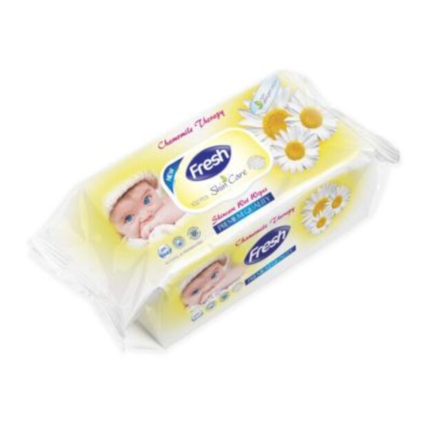 Drėgnos servetėlės Fresh Chamomile, 102 vnt