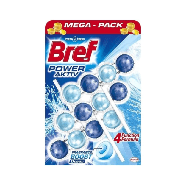 WC valiklis - gaiviklis BREF POWER AKTIV Ocean, 3x50 g